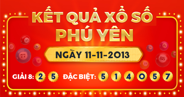 Kết quả xổ số Phú Yên ngày 11/11/2013