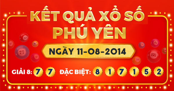 Kết quả xổ số Phú Yên ngày 11/8/2014