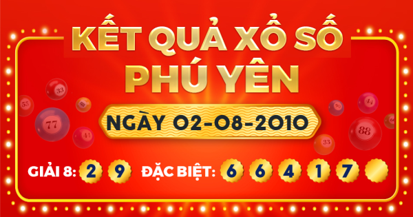 Kết quả xổ số Phú Yên ngày 2/8/2010
