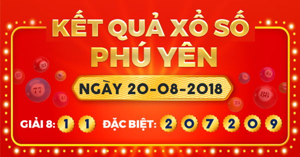 Kết quả xổ số Phú Yên ngày 20/8/2018