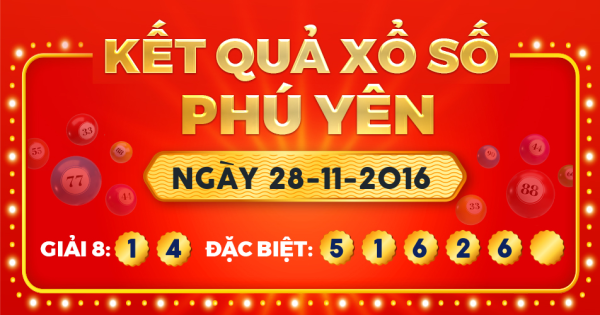 Kết quả xổ số Phú Yên ngày 28/11/2016