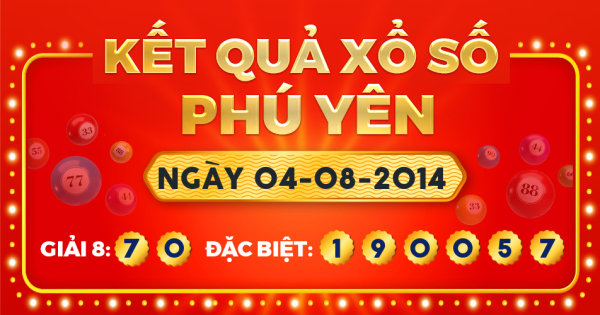 Kết quả xổ số Phú Yên ngày 4/8/2014